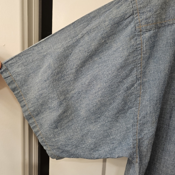 NWOT - "Optimum" Blue Cotton Denim Button Down Shirt - Size L - Picture 5 of 7